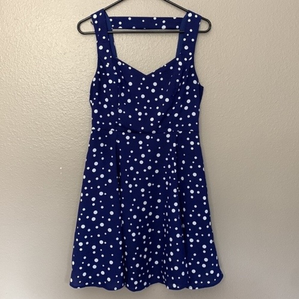 Forever 21 woman’s royal blue polka dot dress. Size Medium.
